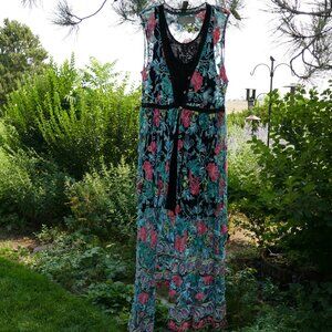 Stunning Double D Ranch Long Dress with Romper